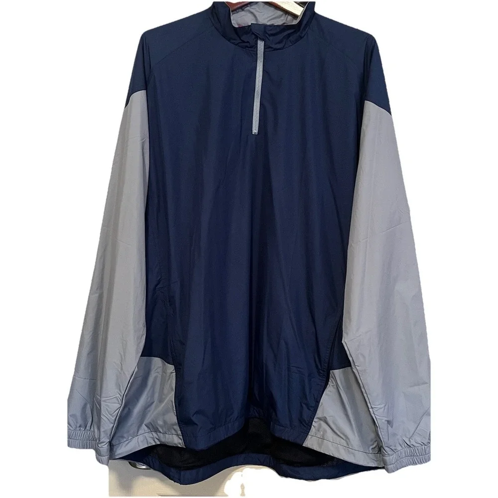Mizuno Performance 1/4 Zip Pullover Windbreaker Men's XXL Blue Gray Baseball